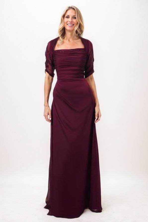 Sheath-Column Maxi Chiffon Mother Of The Bride Dress CM0326 - COCOMELODY